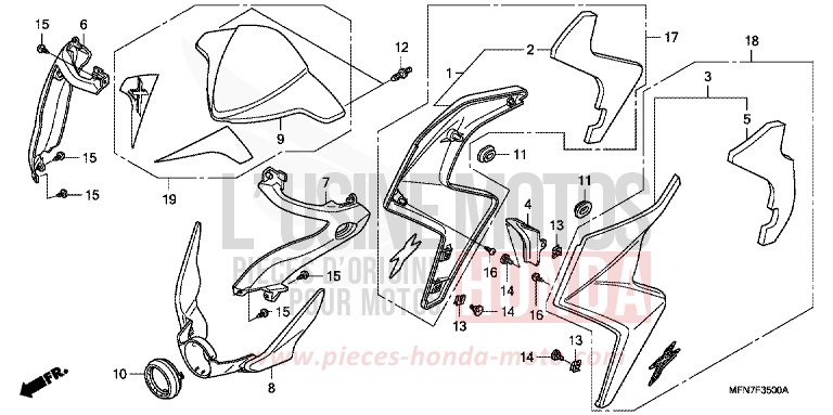WINDLAUF von CB1000R ABS MAT VANGUARD BEIGE METALLIC (Y171) von 2010